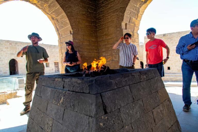 Baku: Atashgah Fire Temple & Burning Mountain Half-Day Tour - What you’ll notice inside the temple: cells, center fire, rooftop flames