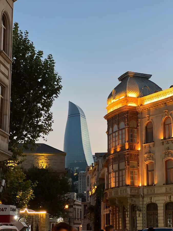 Baku: Night Panoramic Group Tour with Flame Towers 1 - Highland Park after dark: where Baku makes sense